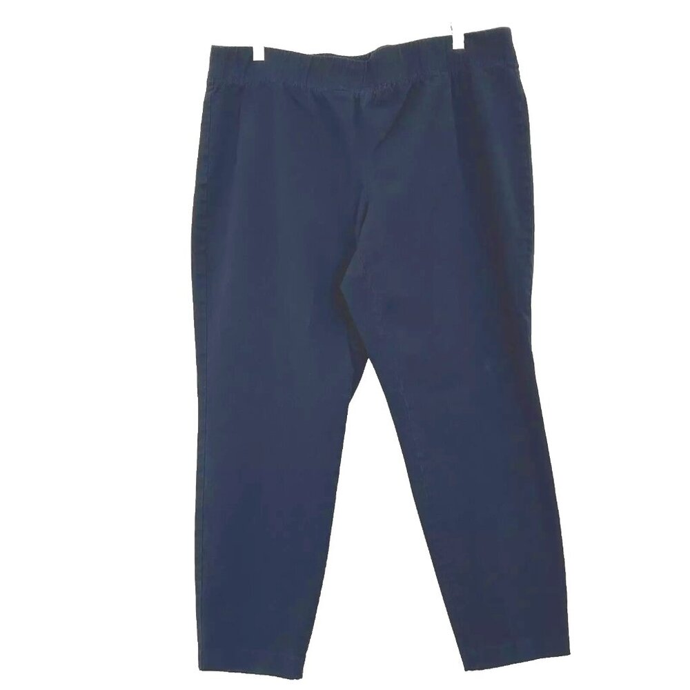 Talbots Stretch Cotton Twill Skinny Ankle Pant plus size 18W Navy